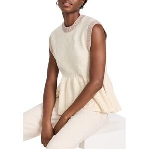 Brogger Peplum Cream Bonnie Vest Size M